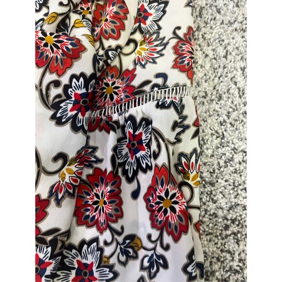 🌟3 for $35🌟 Rose & Olive Boho Peasant Tie Back Blouse, Long Sleeve L, Red/White - Picture 5 of 8